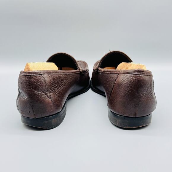 Allen Edmonds Shoes Mens 10.5 Brown Leather Grayson Loafers Bit Slip On Dress - Picture 8 of 13